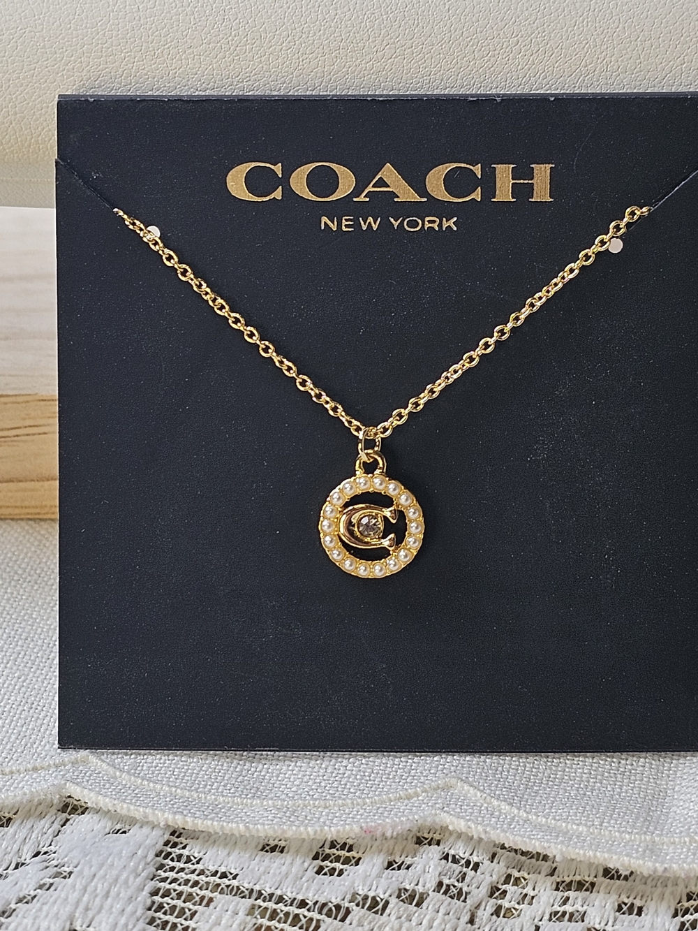 Coach Open Circle Necklace Gold-Tone Pendant